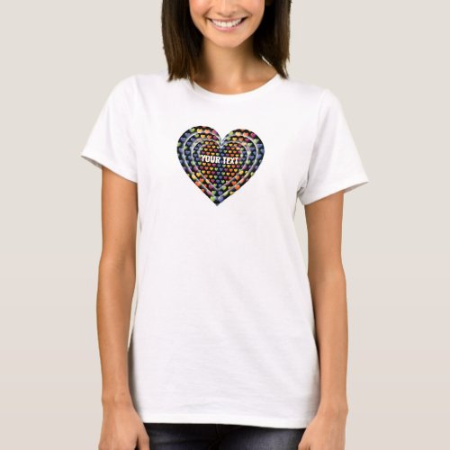 Elegant Minimalist Rainbow Hearts T_Shirt