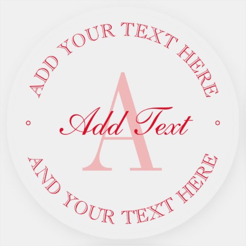Elegant Minimalist Red Editable Text Transparent Sticker