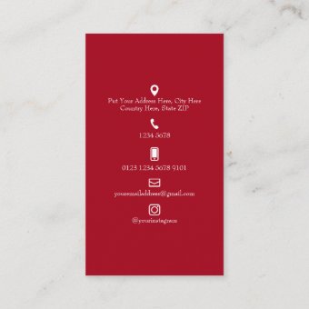 Elegant Minimalist Red Rose Business Card | Zazzle