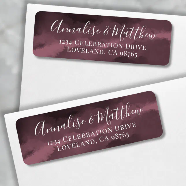 Elegant Minimalist Red Wedding Return Address Label | Zazzle