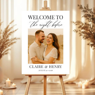 Elegant Minimalist Rehearsal Dinner Photo Wedding Foam Board