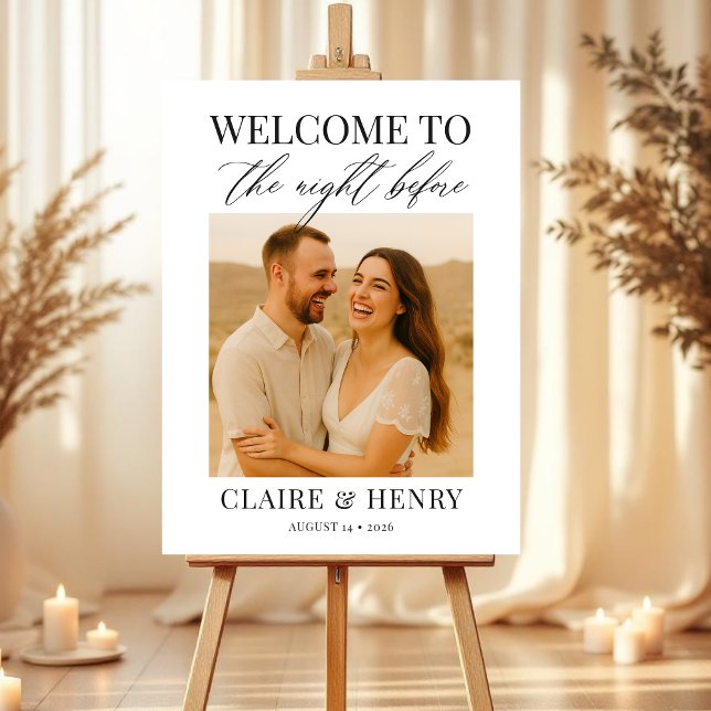 Elegant Minimalist Rehearsal Dinner Photo Wedding Foam Board (Creator Uploaded)