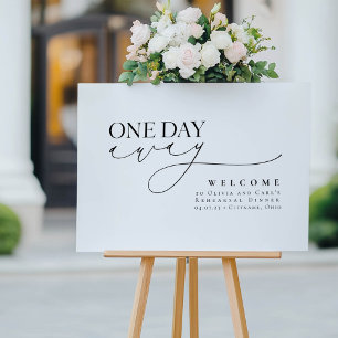 Elegant Minimalist Rehearsal Dinner Welcome Sign