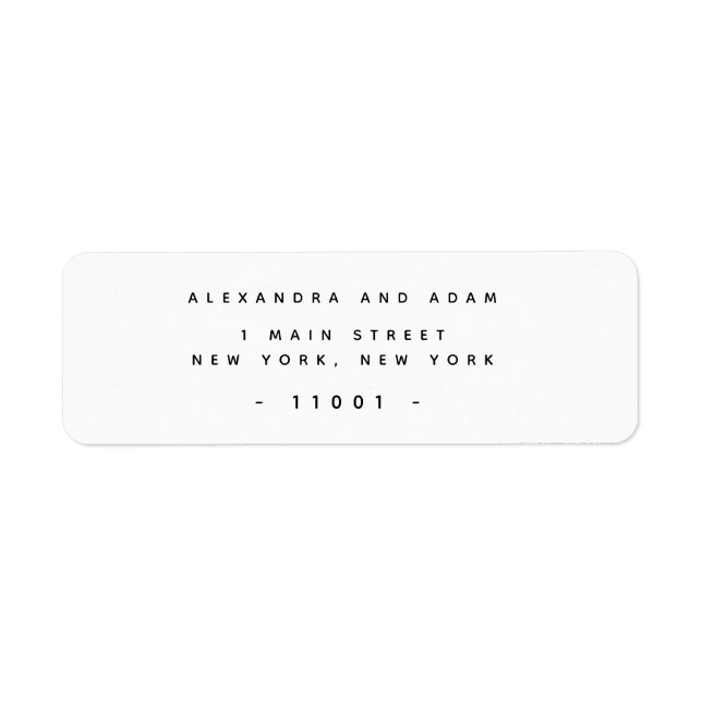 Elegant Minimalist Return Address Labels (Front)