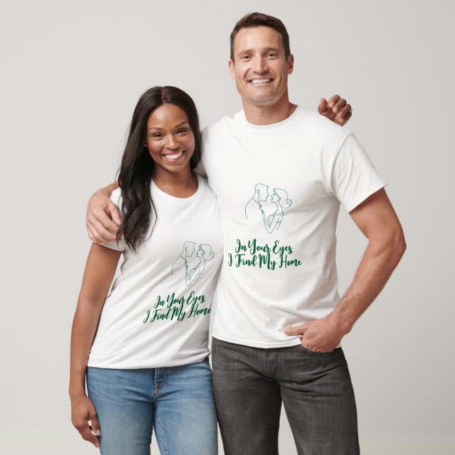 Elegant Minimalist Romantic Couple Sketch T-Shirt (Unisex)