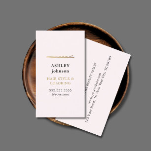 Elegant Minimalist Rose Faux Gold Hairdresser Business Card