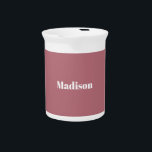 Elegant Minimalist Rose Gold White Name Beverage Pitcher<br><div class="desc">This product was very good and I love how easy it is for customize design. The design was very simple so I'm very pleased when I create.</div>