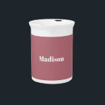 Elegant Minimalist Rose Gold White Name Beverage Pitcher<br><div class="desc">This product was very good and I love how easy it is for customize design. The design was very simple so I'm very pleased when I create.</div>