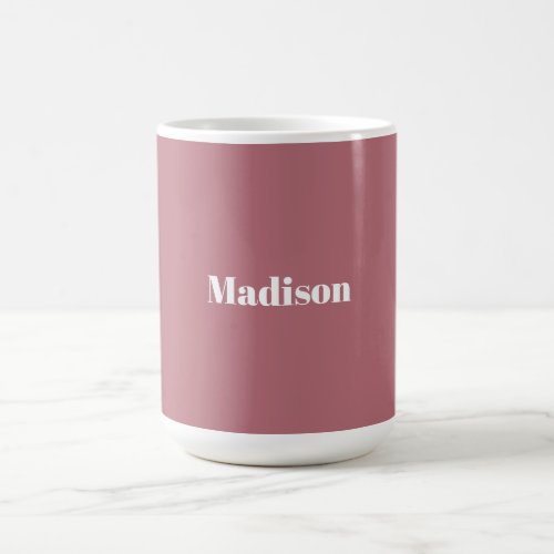 Elegant Minimalist Rose Gold White Name Coffee Mug