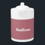 Elegant Minimalist Rose Gold White Name Teapot<br><div class="desc">This template can be customized to meet all professional occupations.</div>