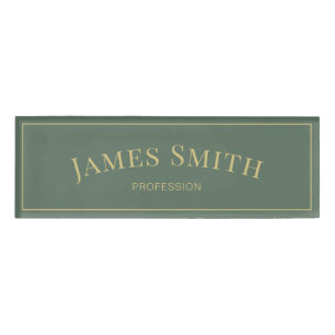 Elegant Minimalist Sage Green: Modern Professional Name Tag