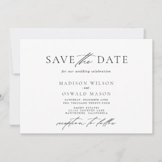 Elegant minimalist Save the date horizontal Invitation