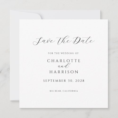 Elegant Minimalist Save the Date Invitation