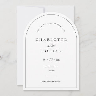 Elegant Minimalist Save The Date Wedding Arch Card
