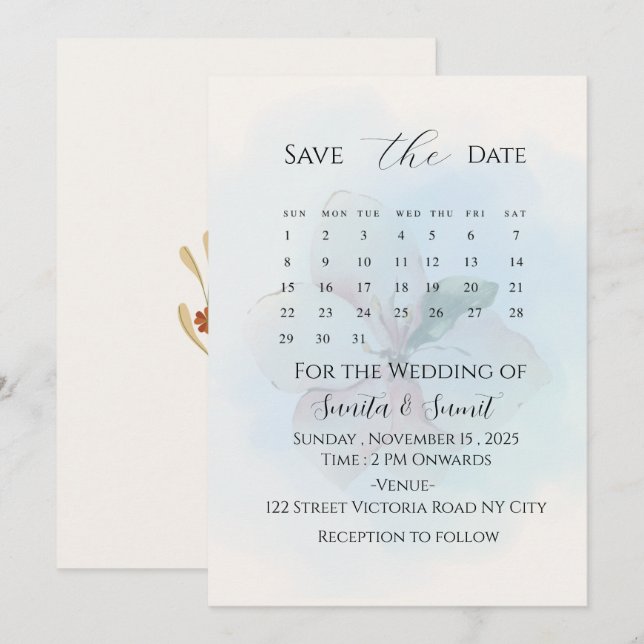 Elegant Minimalist Save the Date Wedding Invitatio Invitation (Front/Back)