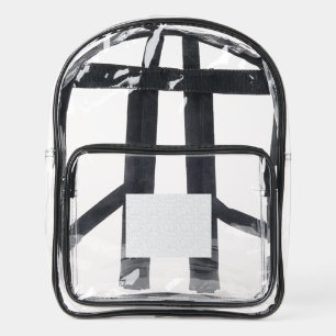 Elegant Minimalist School Pattern Clear Backpack