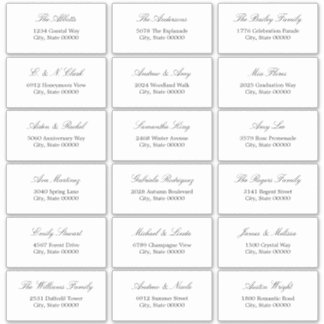 Elegant Minimalist Script 18 Guest Address Labels
