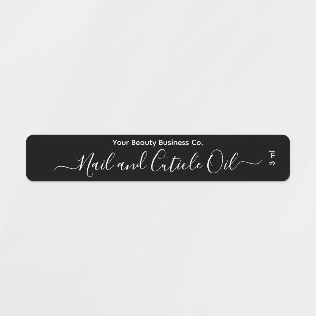 Elegant Minimalist Script Black and White Custom Labels (Design 1)