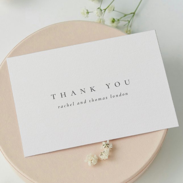 Elegant Minimalist Script Black White Wedding Thank You Card (Elegant Minimalist Script Black White Wedding Thank You Card
)