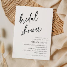 Elegant Minimalist Script Bridal Shower