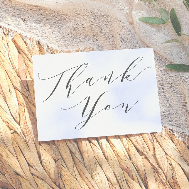 Elegant Minimalist Script Calligraphy Thank You Card (Creator Uploaded)