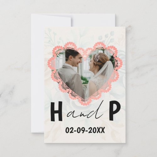 Elegant Minimalist Script Monogram Photo Wedding   Invitation