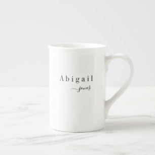Elegant Minimalist Script Name Personalized Bone China Mug