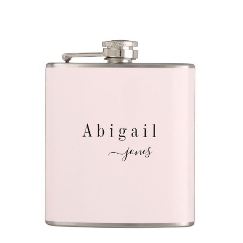 Elegant Minimalist Script Name Personalized Flask