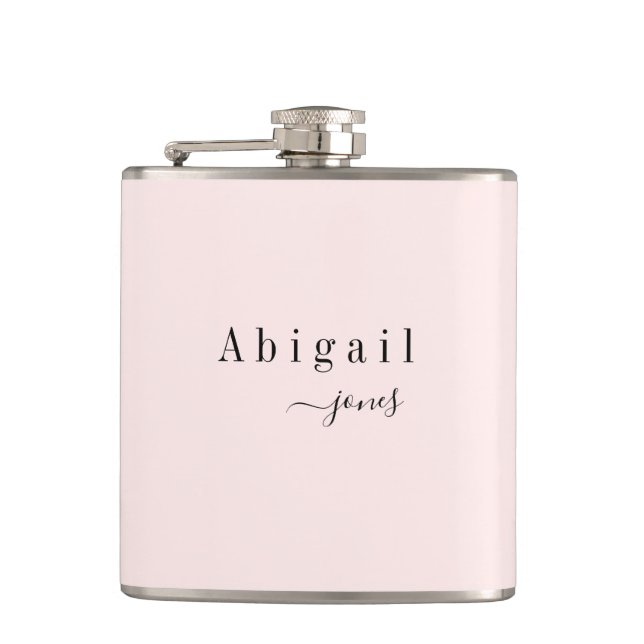 Elegant Minimalist Script Name Personalized Flask (Front)