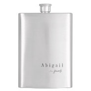 Elegant Minimalist Script Name Personalized Flask at Zazzle