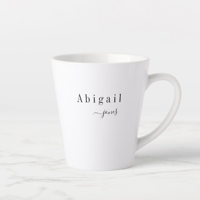 Elegant Minimalist Script Name Personalized Latte Mug (Right)