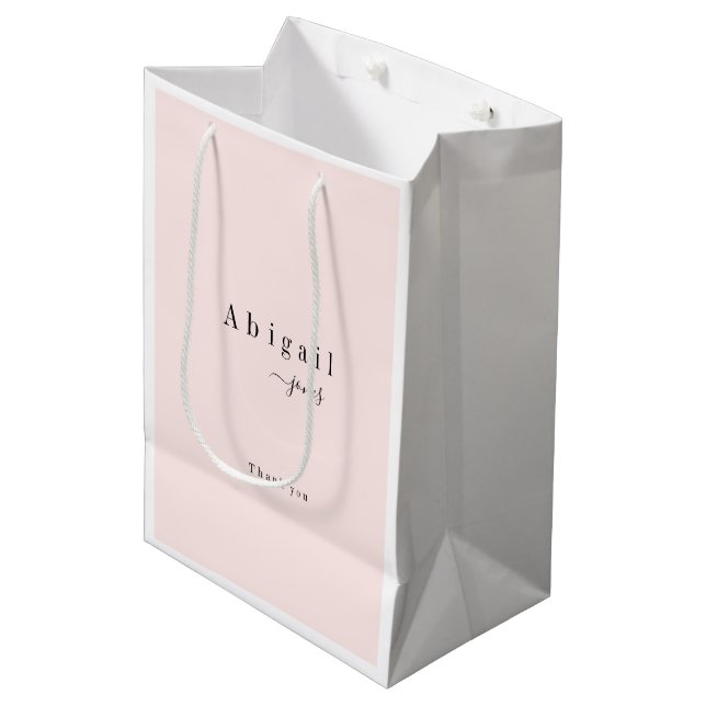 Elegant Minimalist Script Name Personalized Medium Gift Bag (Front Angled)
