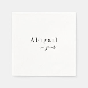 Elegant Minimalist Script Name Personalized Napkins