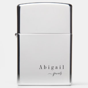 Elegant Minimalist Script Name personalized Zippo Lighter