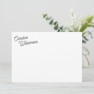 Elegant Minimalist Script Personalized Stationery  Note Card