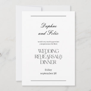 Elegant Minimalist Script Rehearsal Dinner Invitation