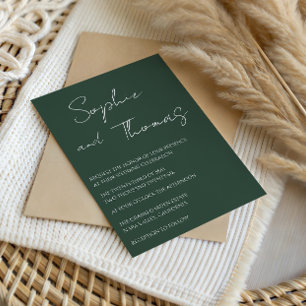 Elegant Minimalist Script Sage Green Wedding Invitation