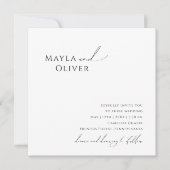 Elegant Minimalist Script Square Wedding Invitation (Front)