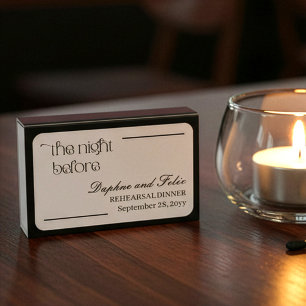 Elegant Minimalist Script The Night Before Matchboxes