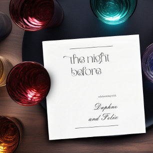 Elegant Minimalist Script The Night Before Napkins