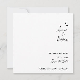 Elegant Minimalist Script Tying the Knot Wedding Announcement