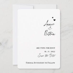 Elegant Minimalist Script Tying the Knot Wedding Announcement