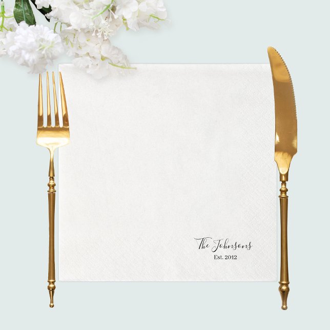 Elegant Minimalist Script Typography Family Name Napkins (Elegant Minimalist Script Typography Family Name Napkins
)