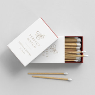 Elegant Minimalist Script Wedding Matchboxes