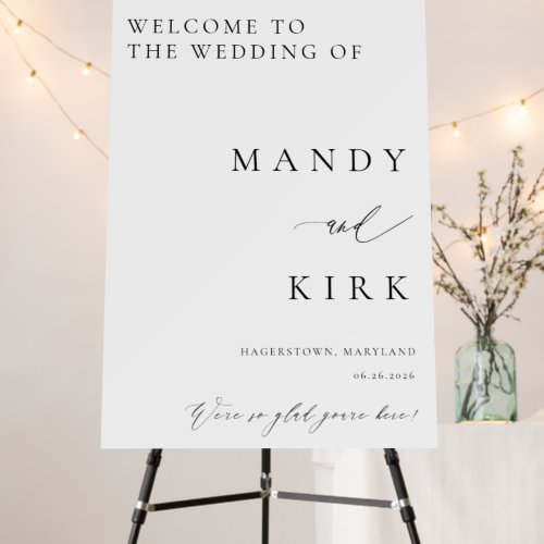 Elegant Minimalist Script Wedding Welcome Sign