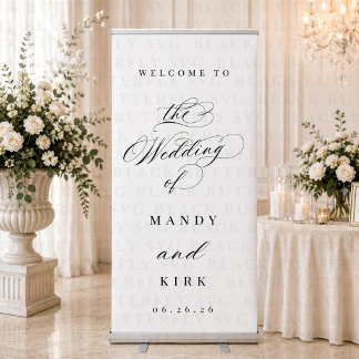 Elegant Minimalist Script Wedding Welcome Sign