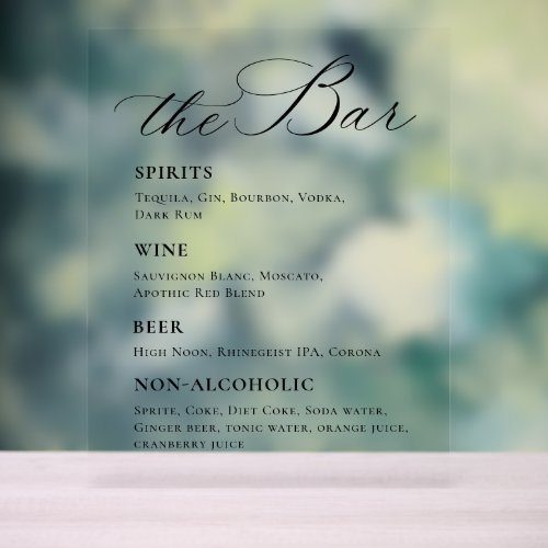 Elegant Minimalist Signature Cocktail Mimosa Bar Acrylic Sign