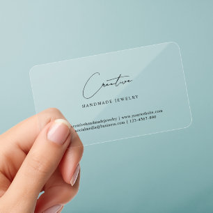 Elegant Minimalist Signature Handwritten Script Clear Business Cards