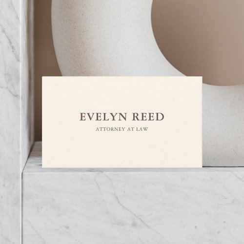 Elegant Minimalist Simple Beige Business Card