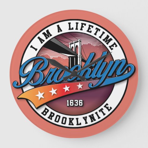 Elegant Minimalist Simple Brooklyn Logo Design Large Clock